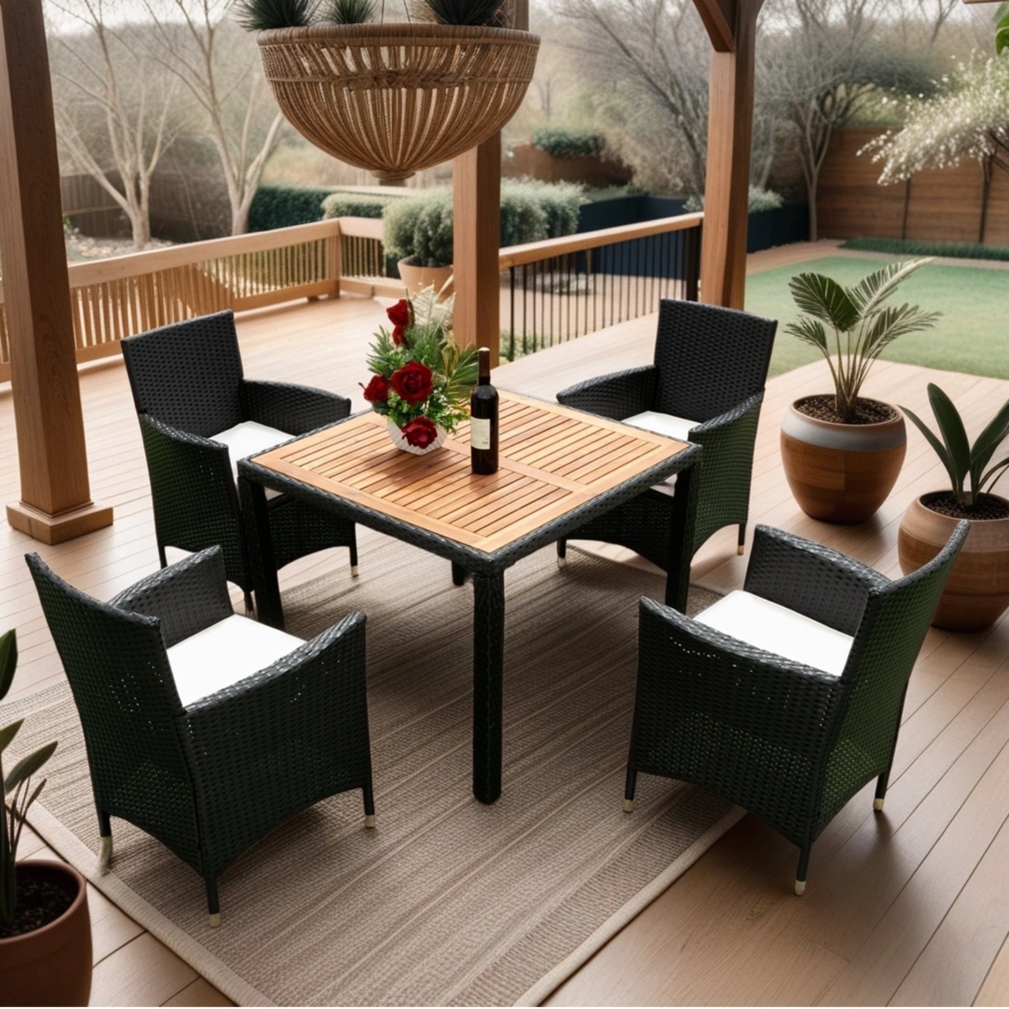 5 piece Outdoor Patio Dining Set Patio