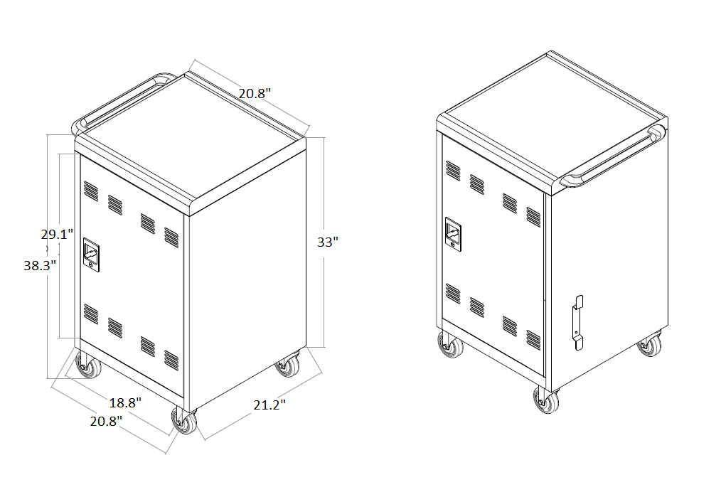 Mobile Charging Cart and Cabinet for Tablets, Laptops 31+4-Device