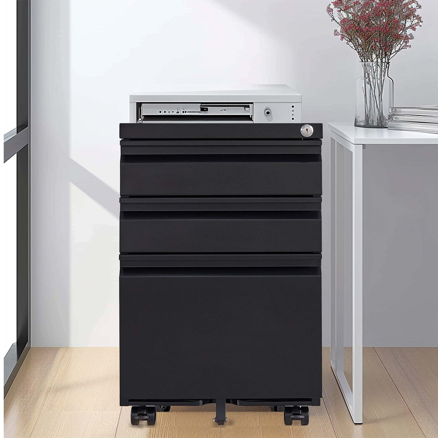 3 Drawer Mobile File Cabinet, Filing Cabinets for Home Office