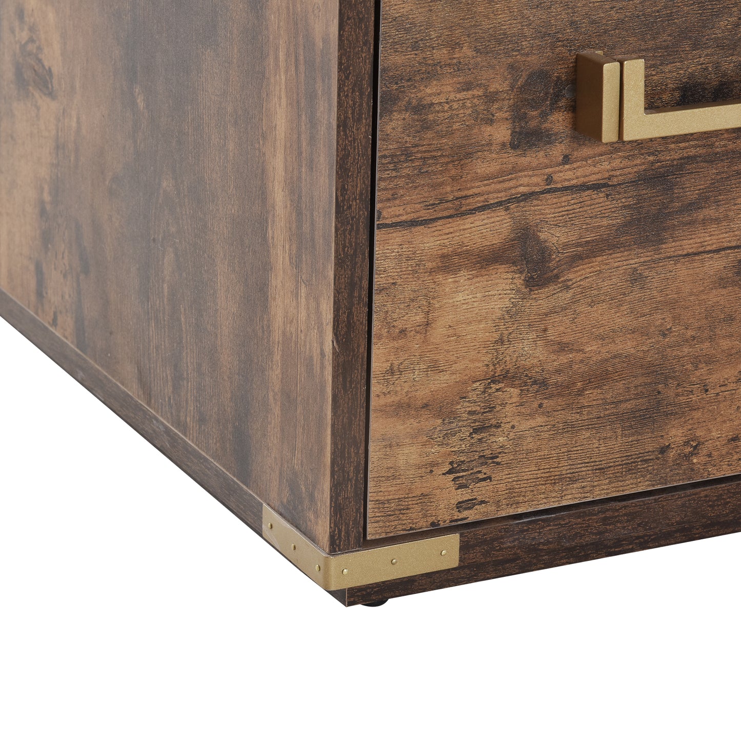 Executive Desk Metal Edge with 2 file drawers, USB Ports and Outlets