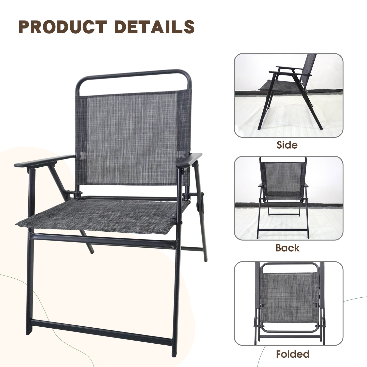 Outdoor Patio Dining Set for 4 People, Table and Chair Set, Umbrella