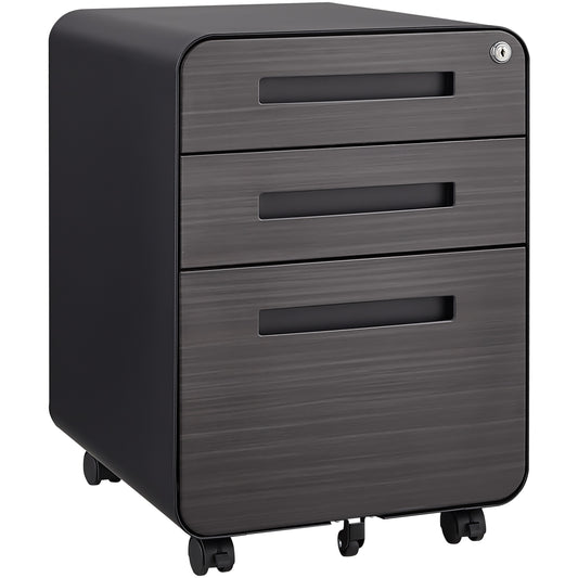 3 Drawer Mobile File Cabinet Under Desk Office