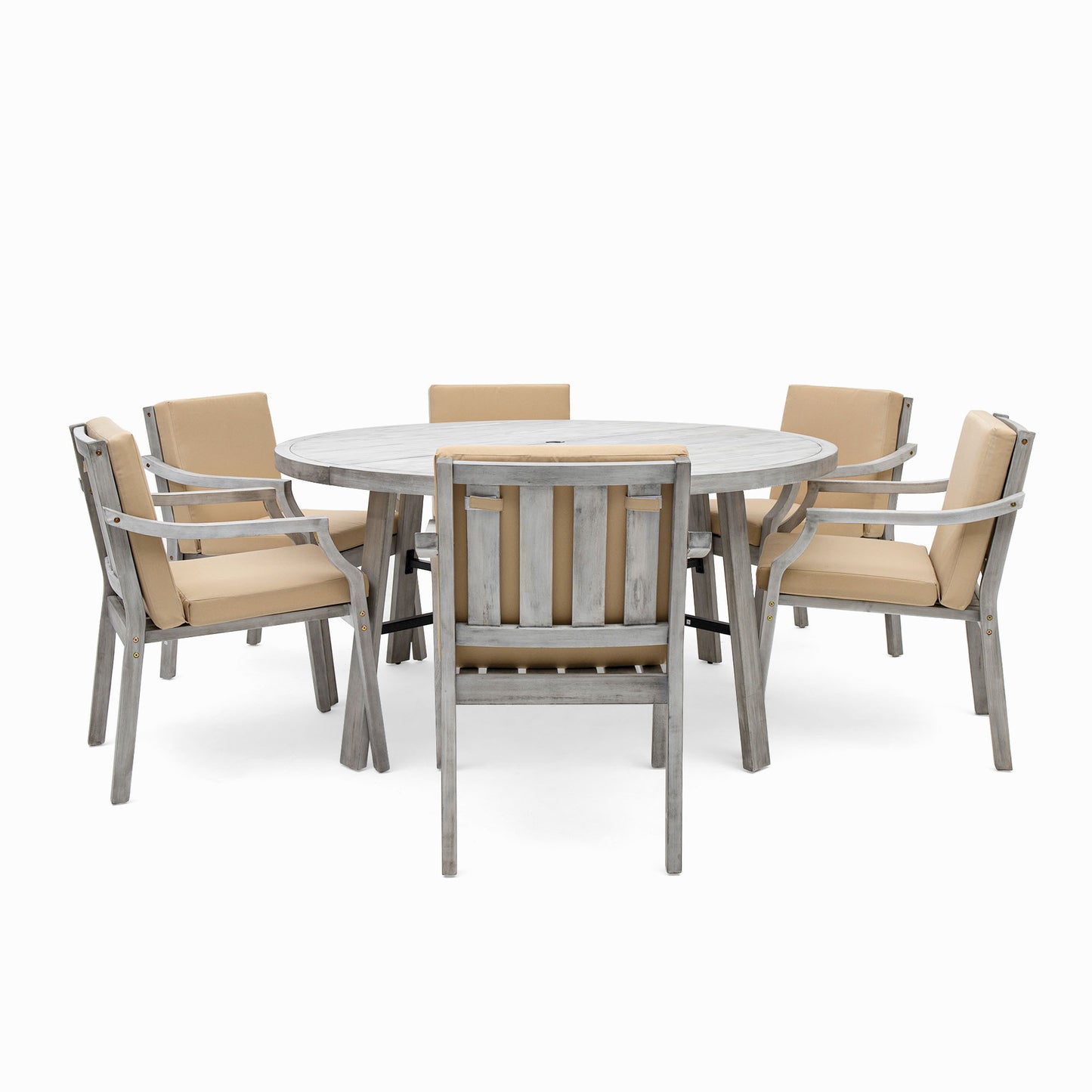 Outdoor Dinning Set 6-Person Outdoor, Umbrella Removable Cushions