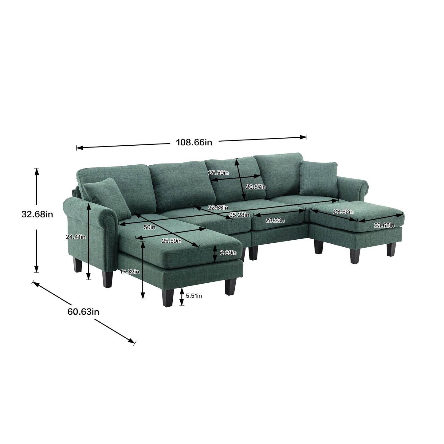 COOLMORE Accent Living Room Sofa Sectional