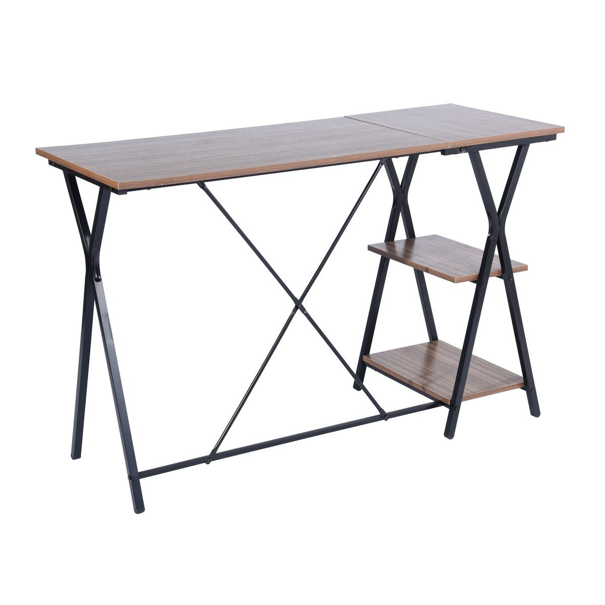Computer Desk with 2 layers - BROWN & BLACK