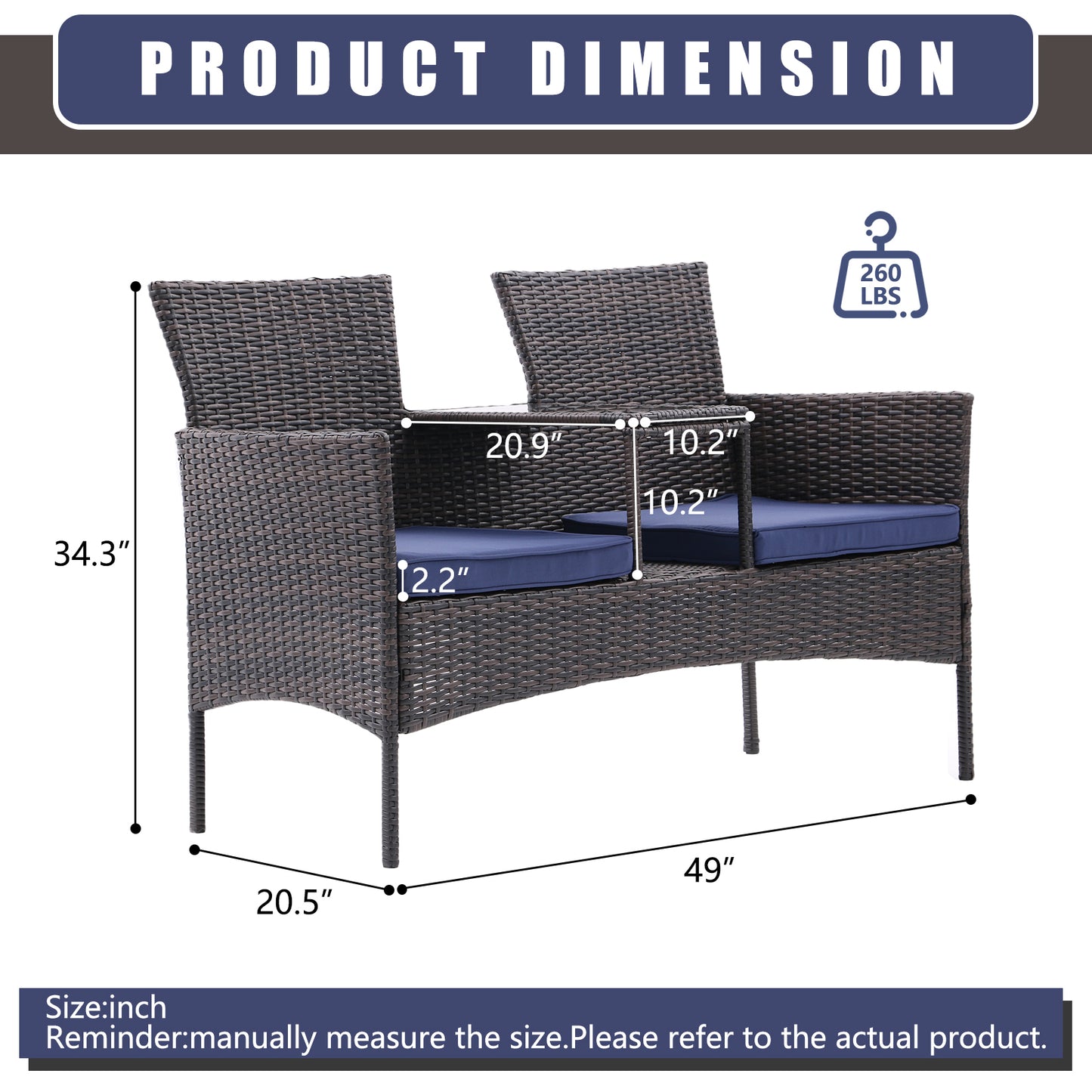 Outdoor Patio Loveseat Set, All Weather Conversation Furniture