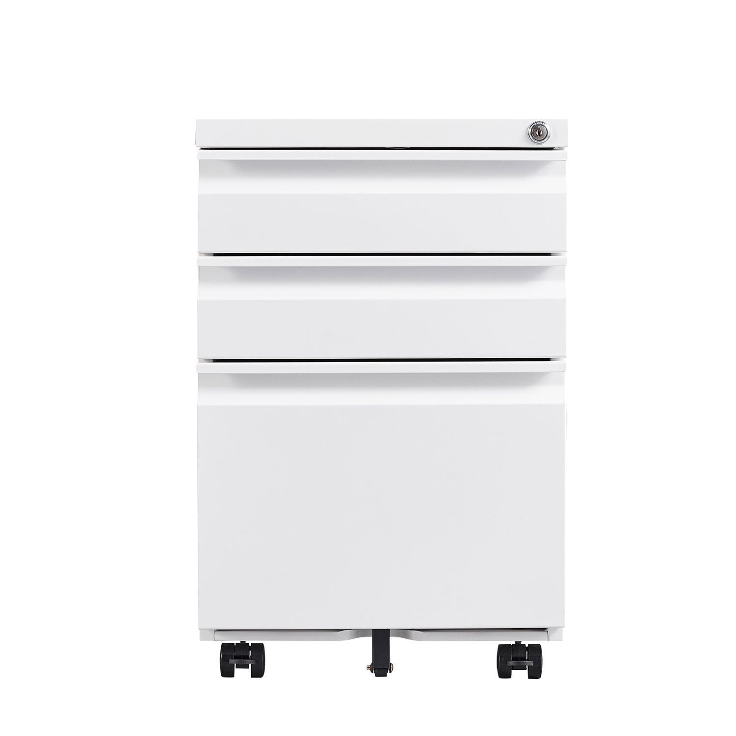 3-Drawer Mobile File Cabinet with Lock, Office Storage