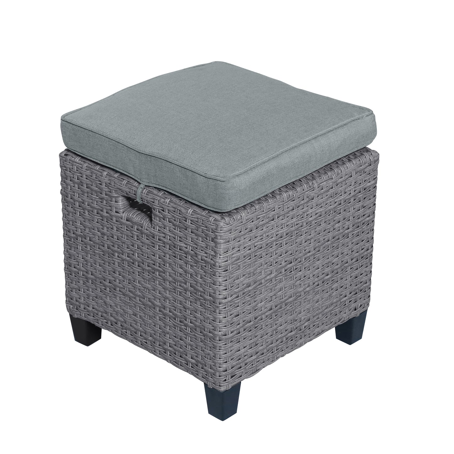 6-Piece Outdoor Wicker Set Patio Sofa, Chair, Stools, Table