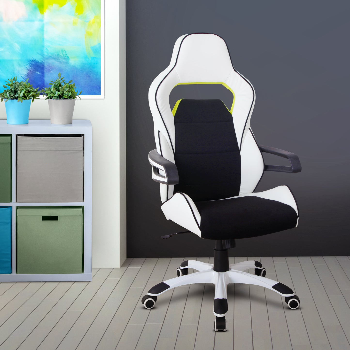 Ergonomic Essential Racing Office Chair, White