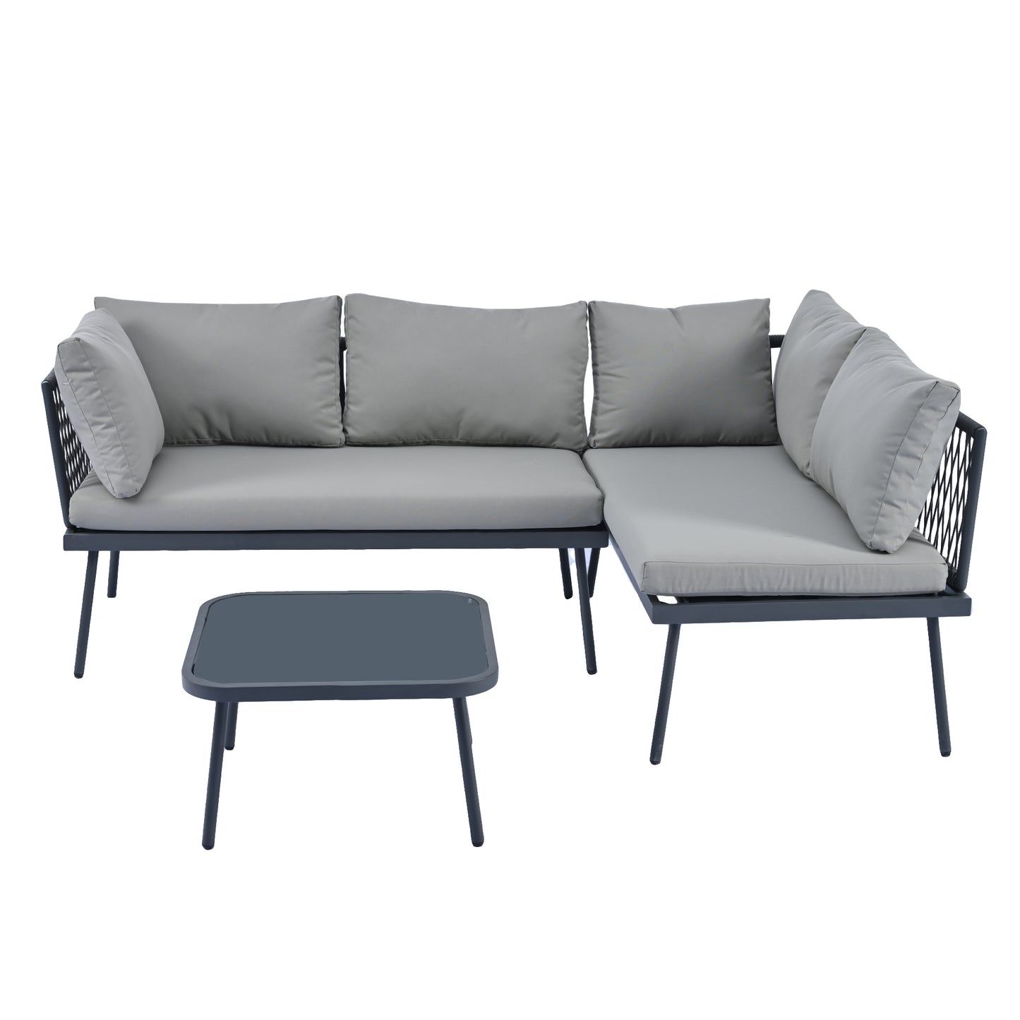 Modern Outdoor 3-Piece Sofa Set All Weather Patio
