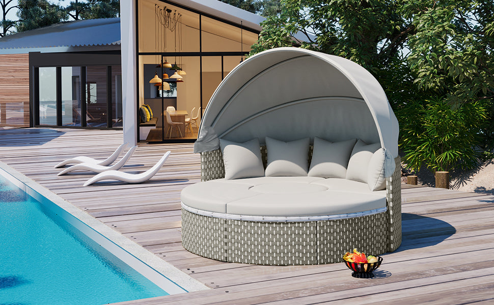 Patio Furniture Round Outdoor Sectional Sofa Set