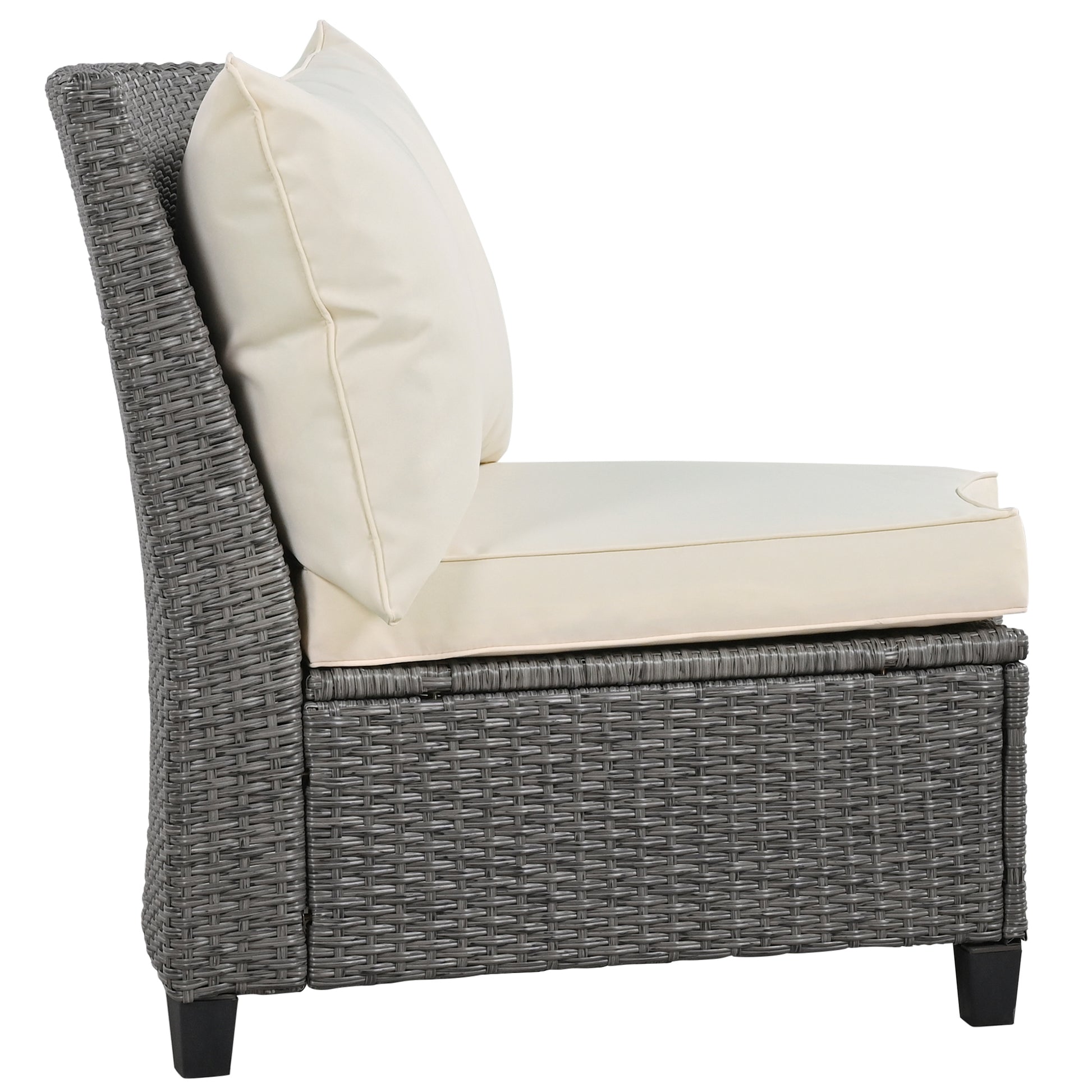 U_Style 6 - Person Fan-shaped Rattan Suit, Table,