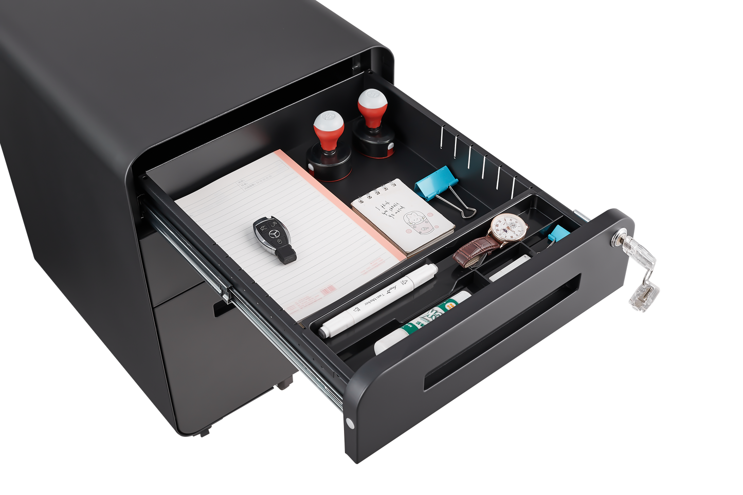 3 Drawer Mobile File Cabinet Under Desk Office