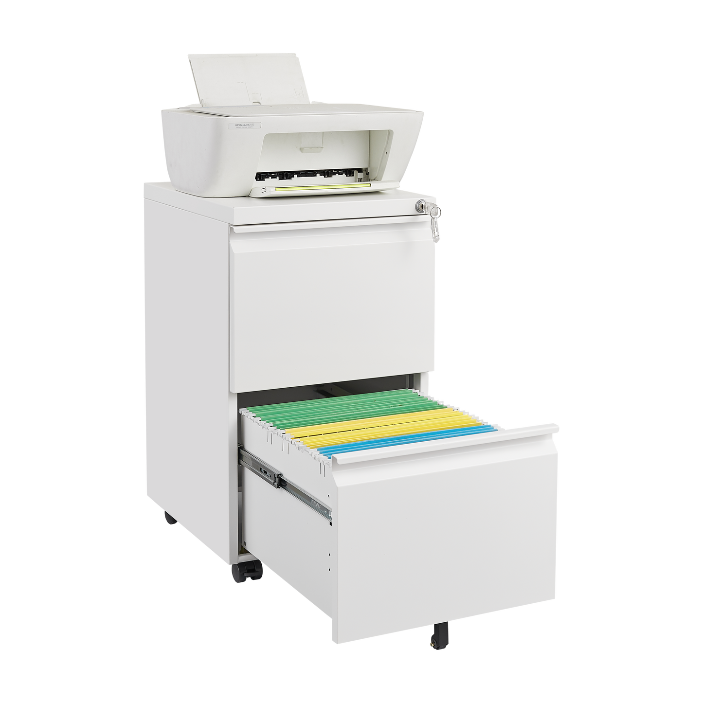 2 Drawer Mobile File Cabinet with Lock, Desk Office