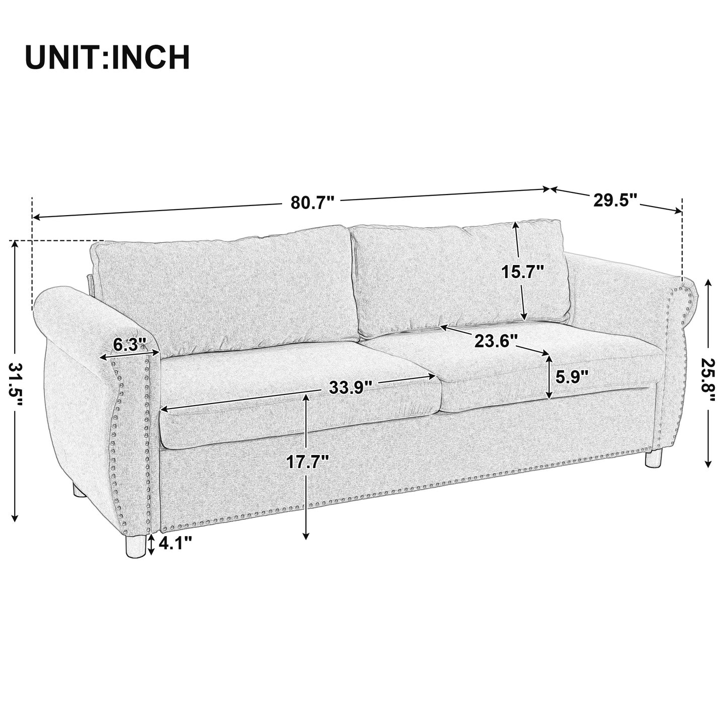Sofa Bed Sleeper with Large Mattress for Living Room Spaces Bedroom