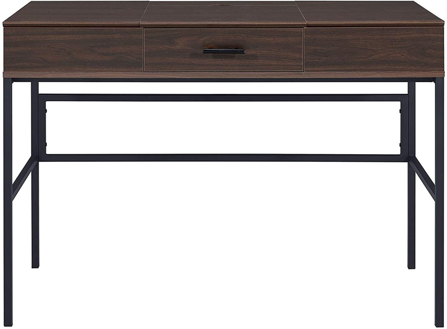 Verster Built-in USB Port Writing Desk, Oak & Black Finish