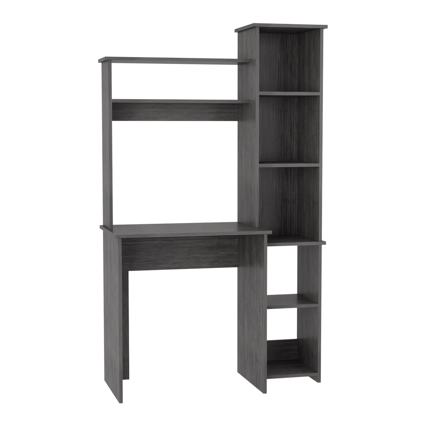 Aramis Desk, Five Shelves, Two Superior Shelves, Smokey Oak