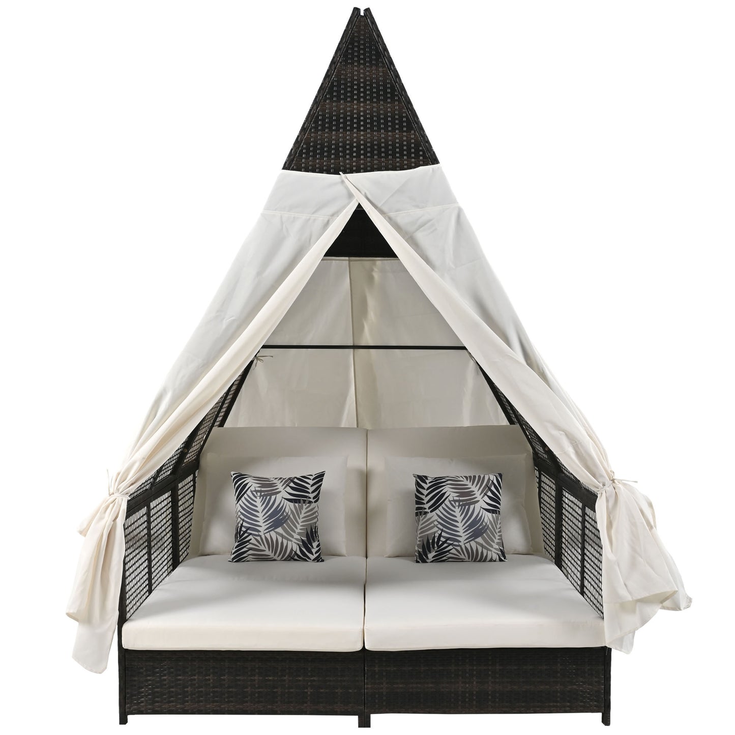 Outdoor Daybed Patio Lounge Bed, Adjustable Backrest
