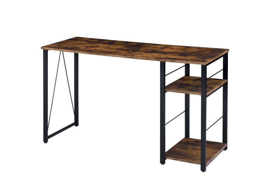 Vadna Writing Desk, Weathered Oak & Black Finish