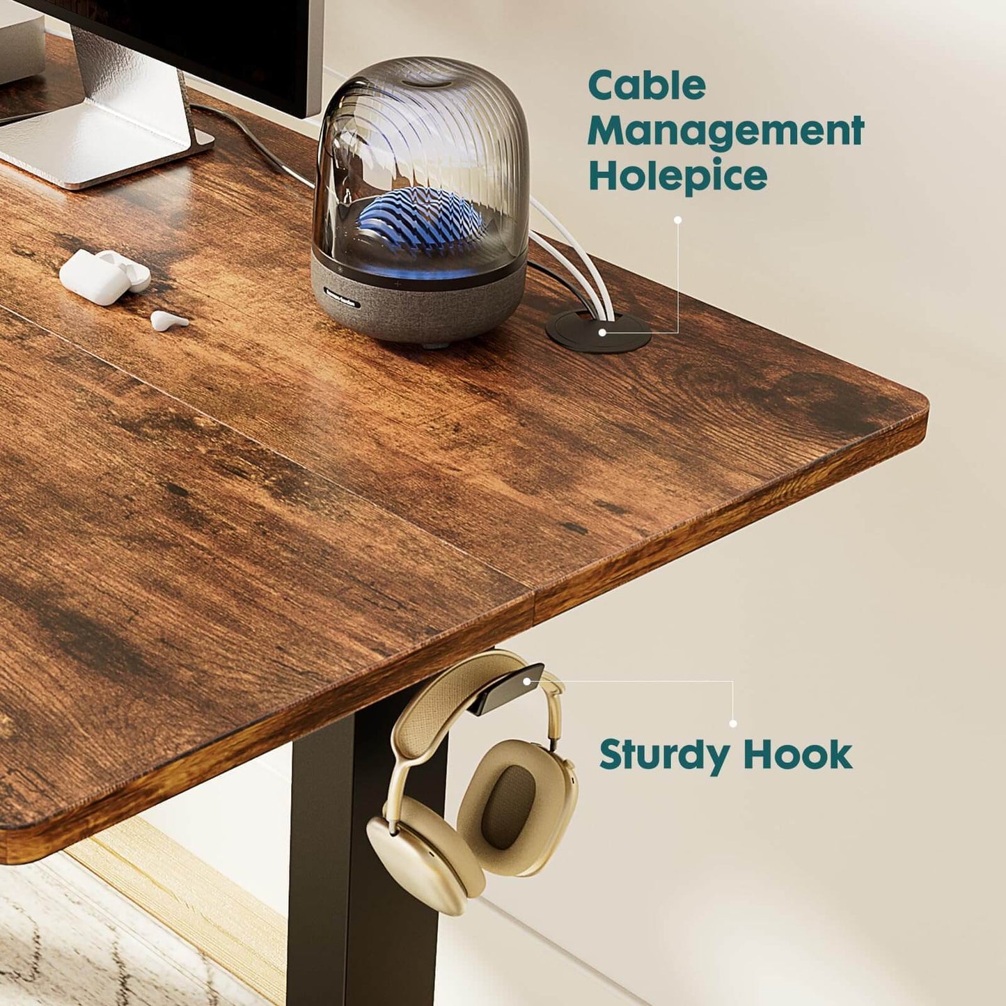 Electric Height Adjustable Standing Desk, Ergonomic Computer