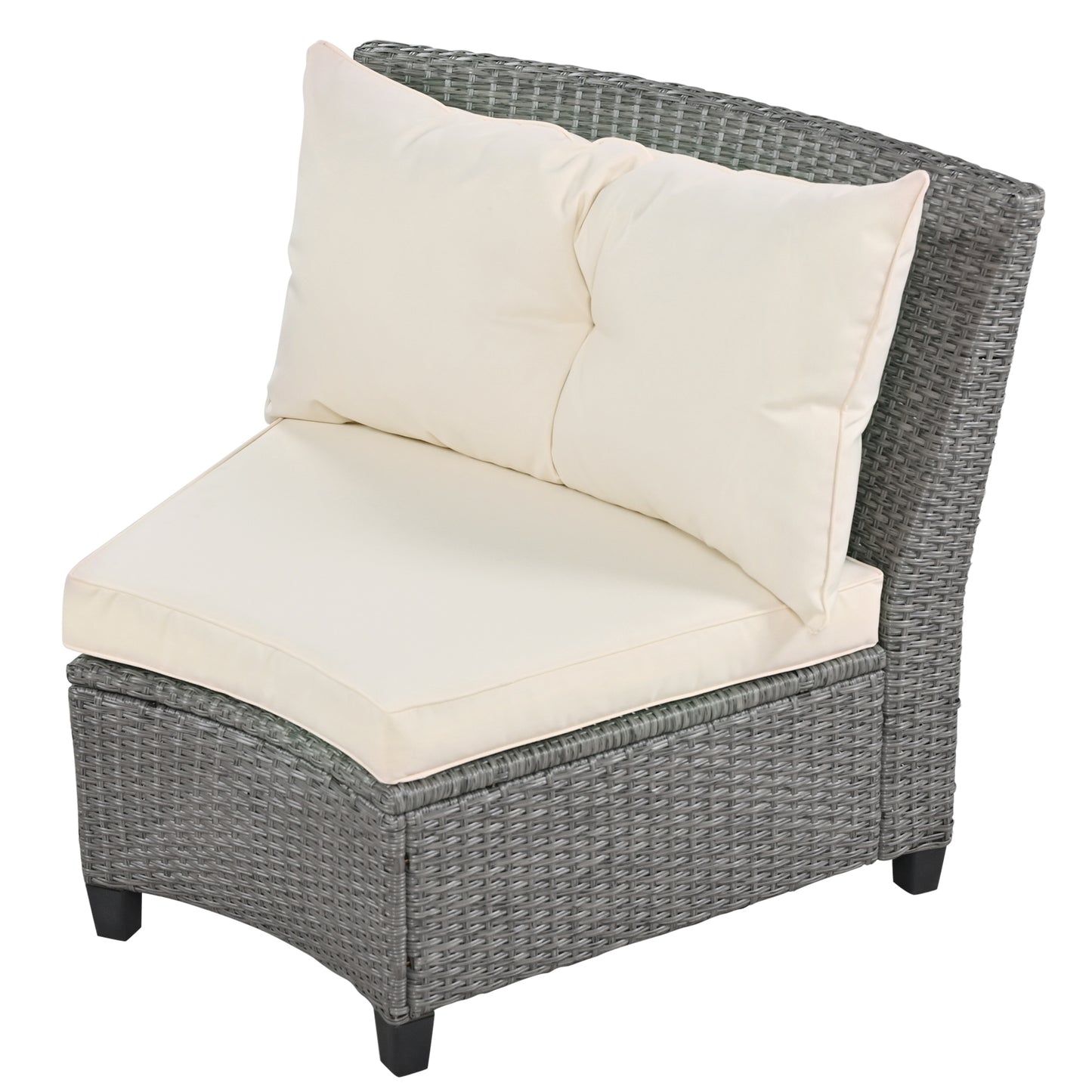 U_Style 6 - Person Fan-shaped Rattan Suit, Table,