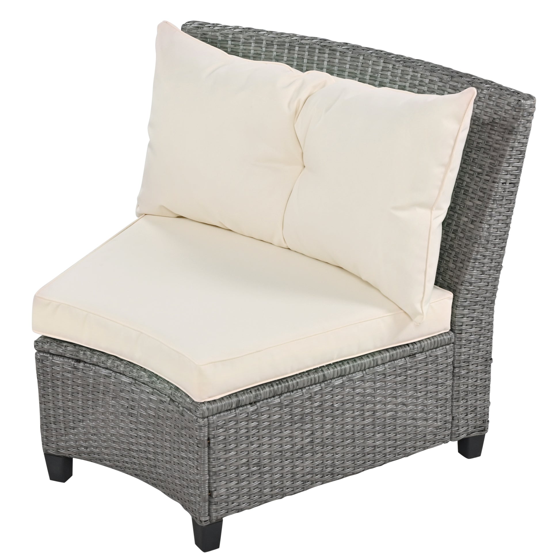 U_Style 6 - Person Fan-shaped Rattan Suit, Table,