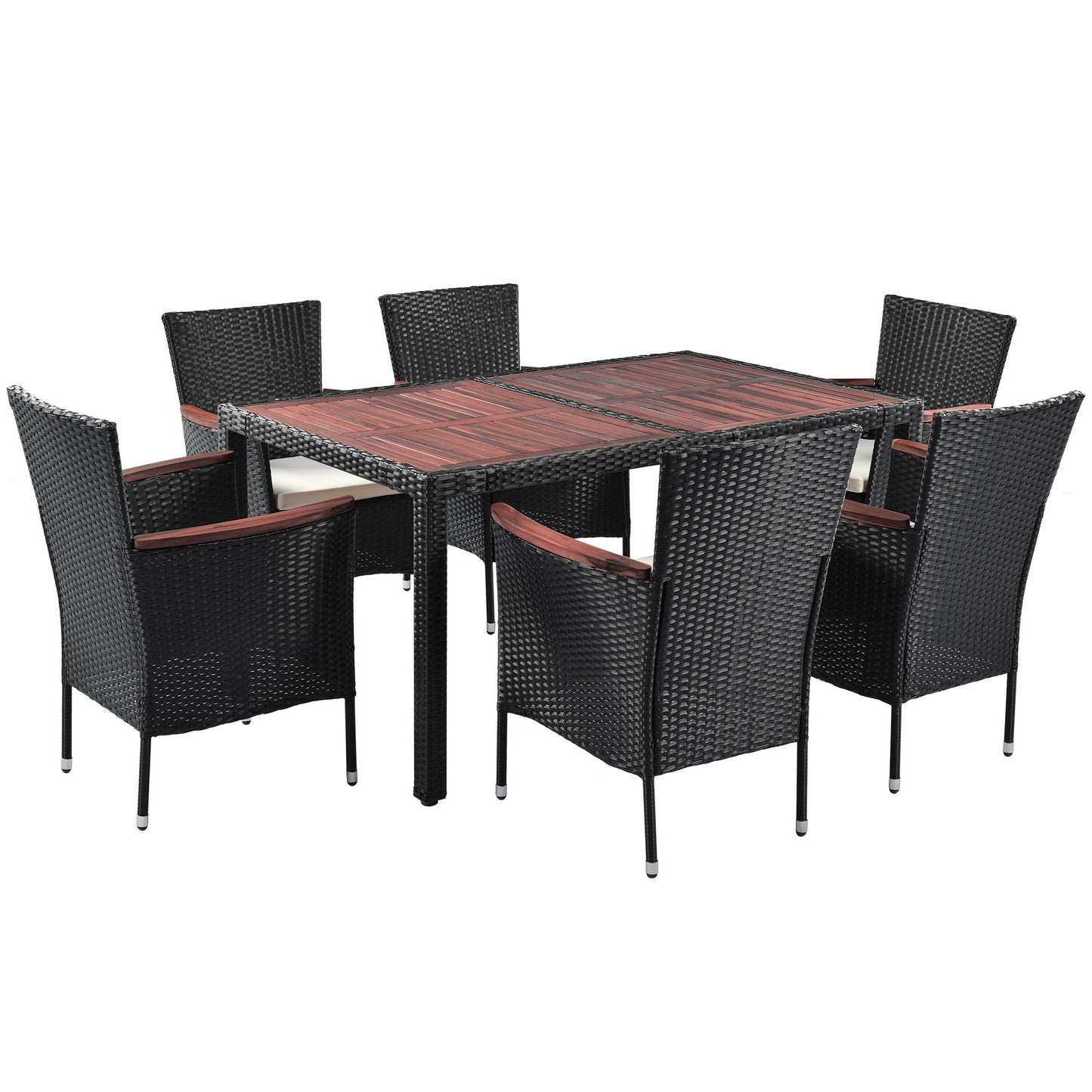 7-Piece Outdoor Patio Dining Set, Dining Table, Chairs