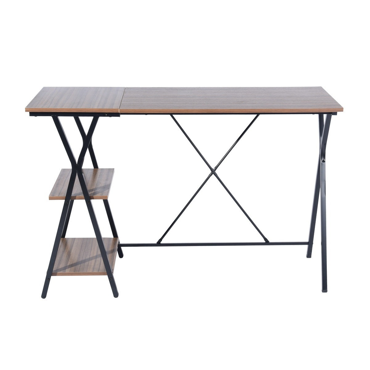 Computer Desk with 2 layers - BROWN & BLACK