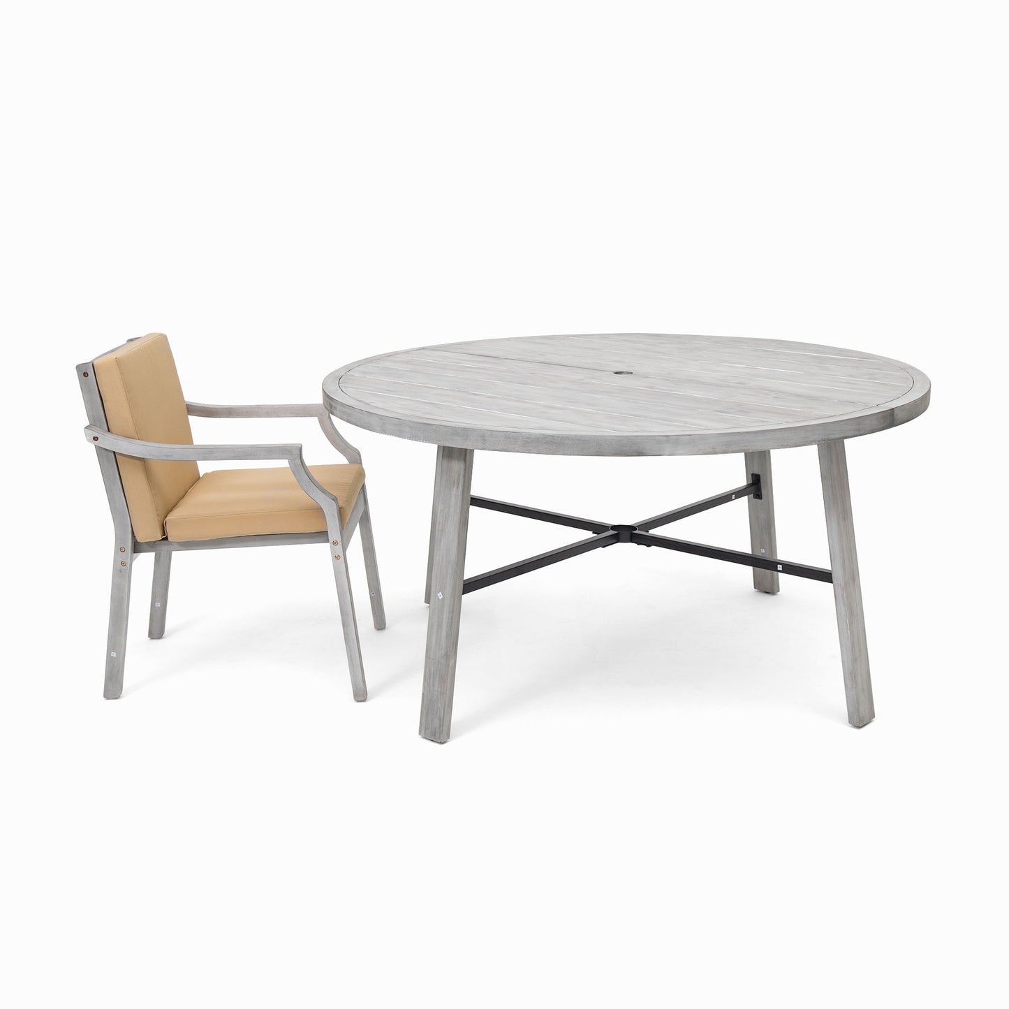 Outdoor Dinning Set 6-Person Outdoor, Umbrella Removable Cushions