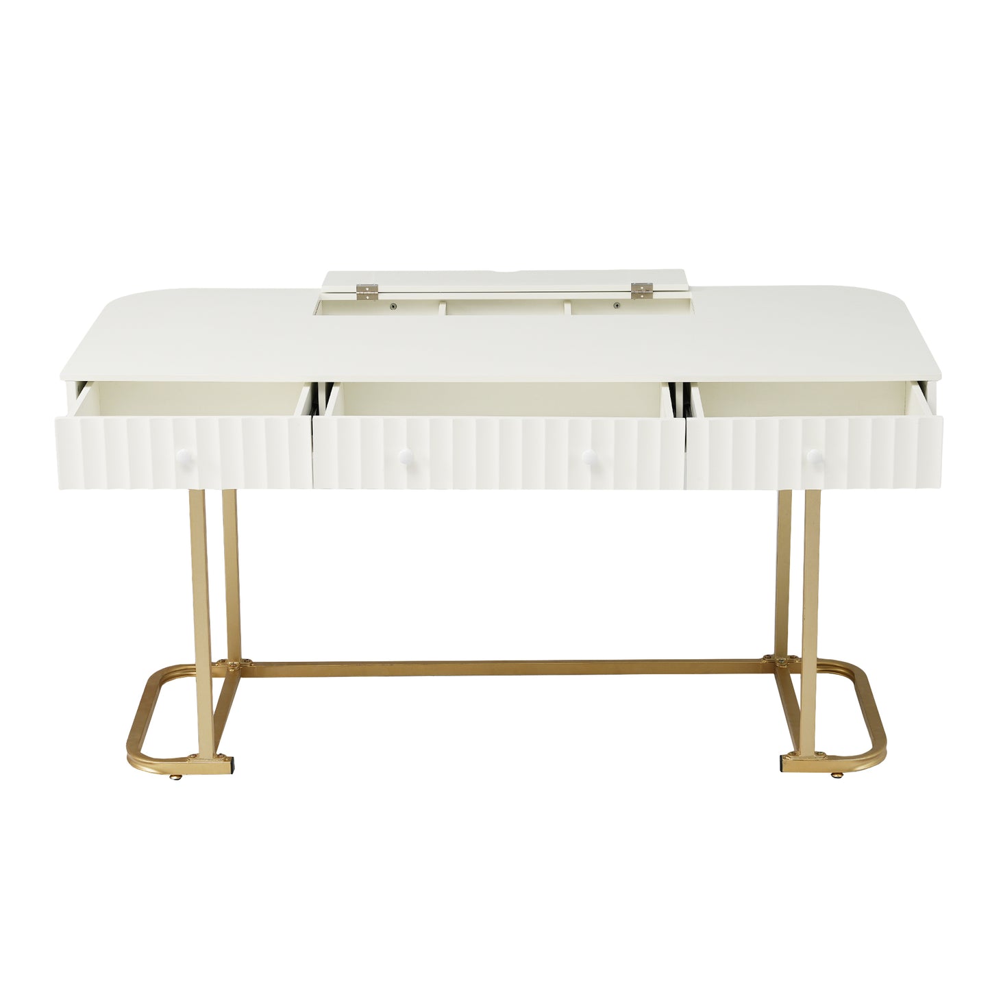 Executive Curved Office Desk, Waveform Fluted Panel Design