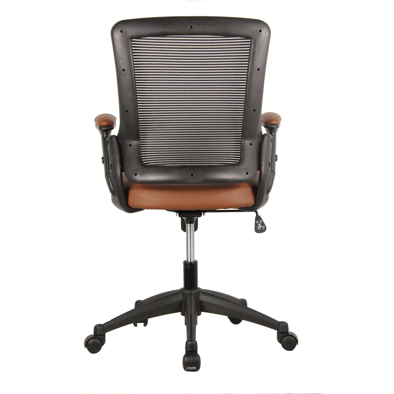 Mesh Task Office Chair with Height Adjustable Arms, Brown