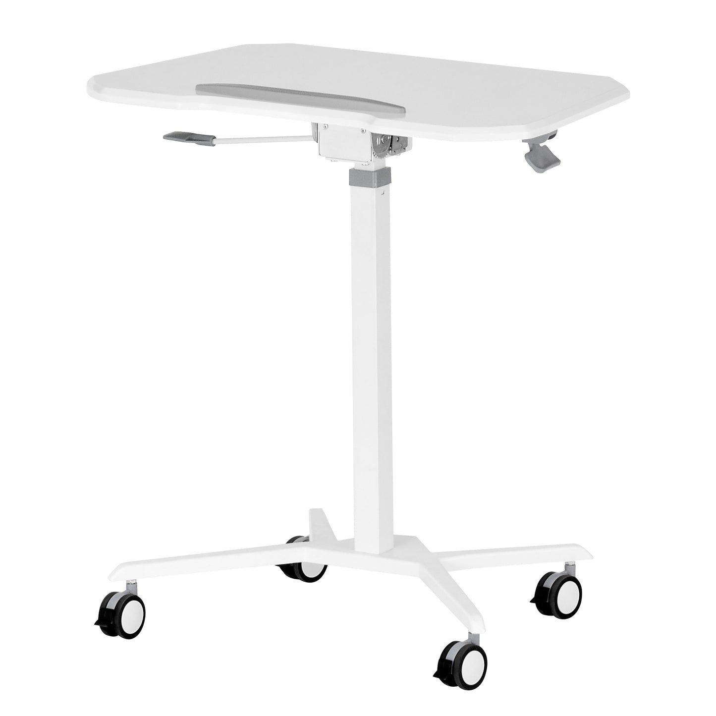 Mobile Laptop Computer Stand, Height Adjustable, Tiltable Tabletop