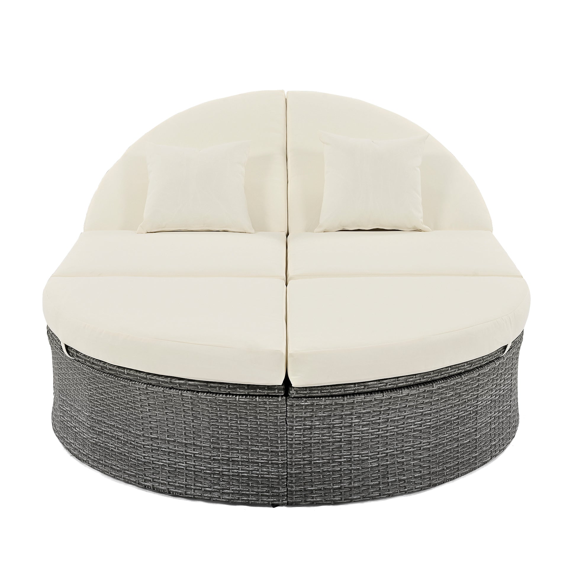 Outdoor Sun Bed Patio 2-Person Daybed, Cushions, Pillows