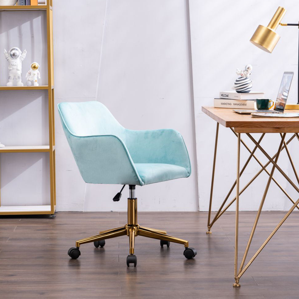 Home Office Chair with Gold Metal Legs