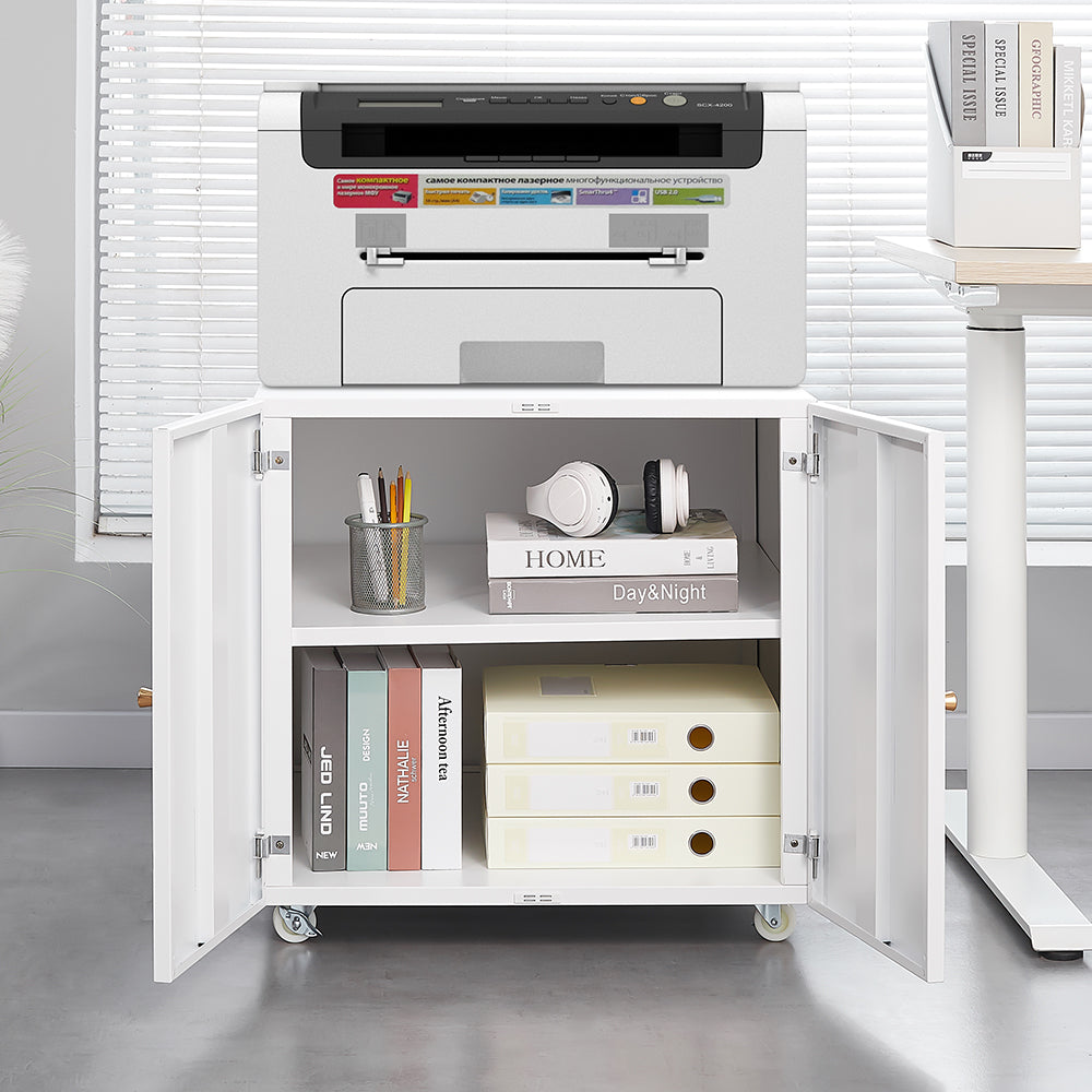 Printer Stand Storage Mobile Adjustable Shelf File Cabinet on Wheels