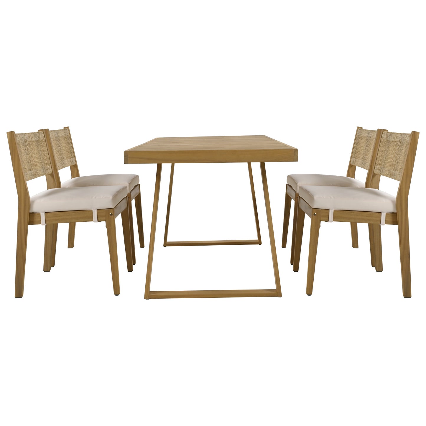 Multi-person Outdoor Dining Table and Chair Set, Thick Cushions