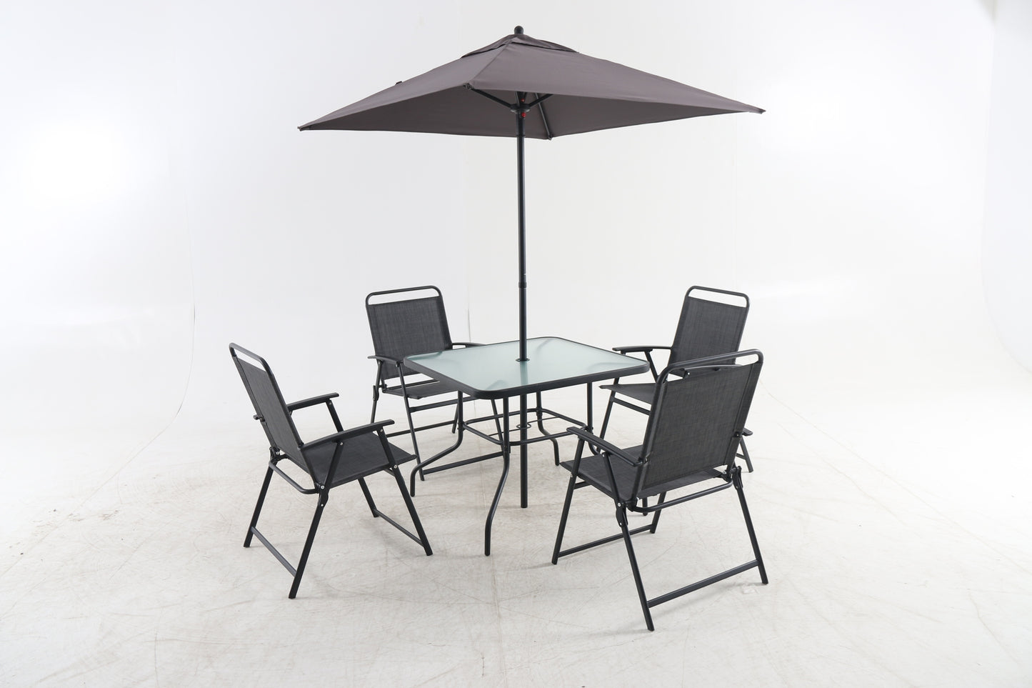 Outdoor Patio Dining Set for 4 People, Table and Chair Set, Umbrella