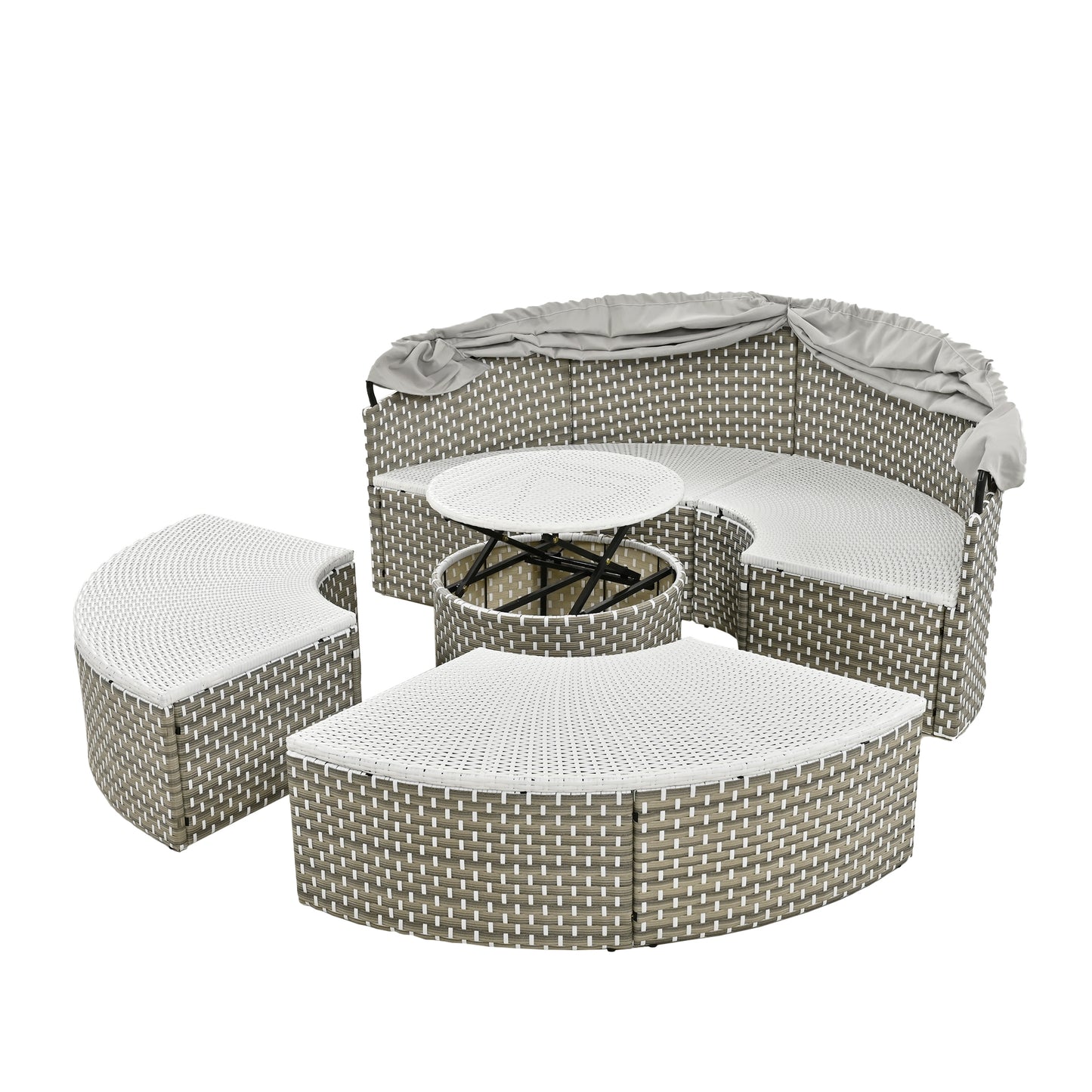 Patio Furniture Round Outdoor Sectional Sofa Set