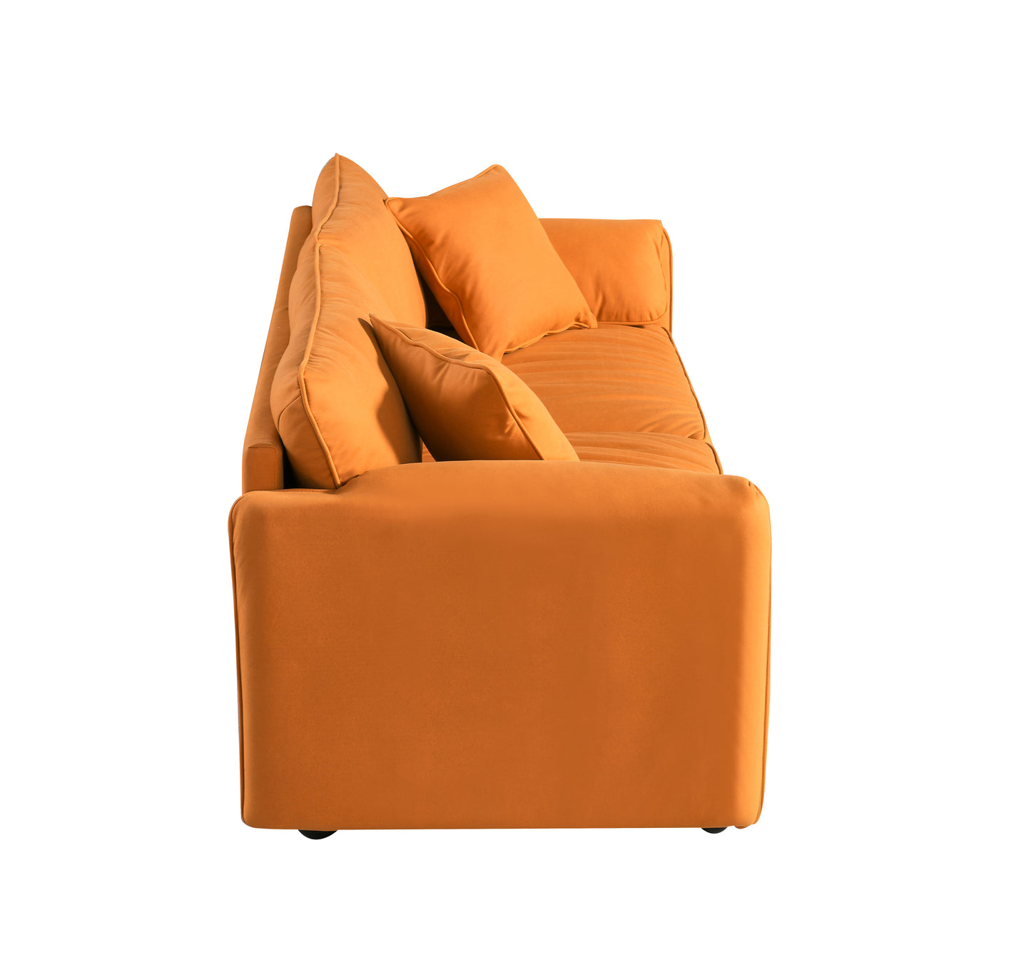 Tech Cloth Sofa Loveseat, Deep Seat, Hardwood Frame, Orange