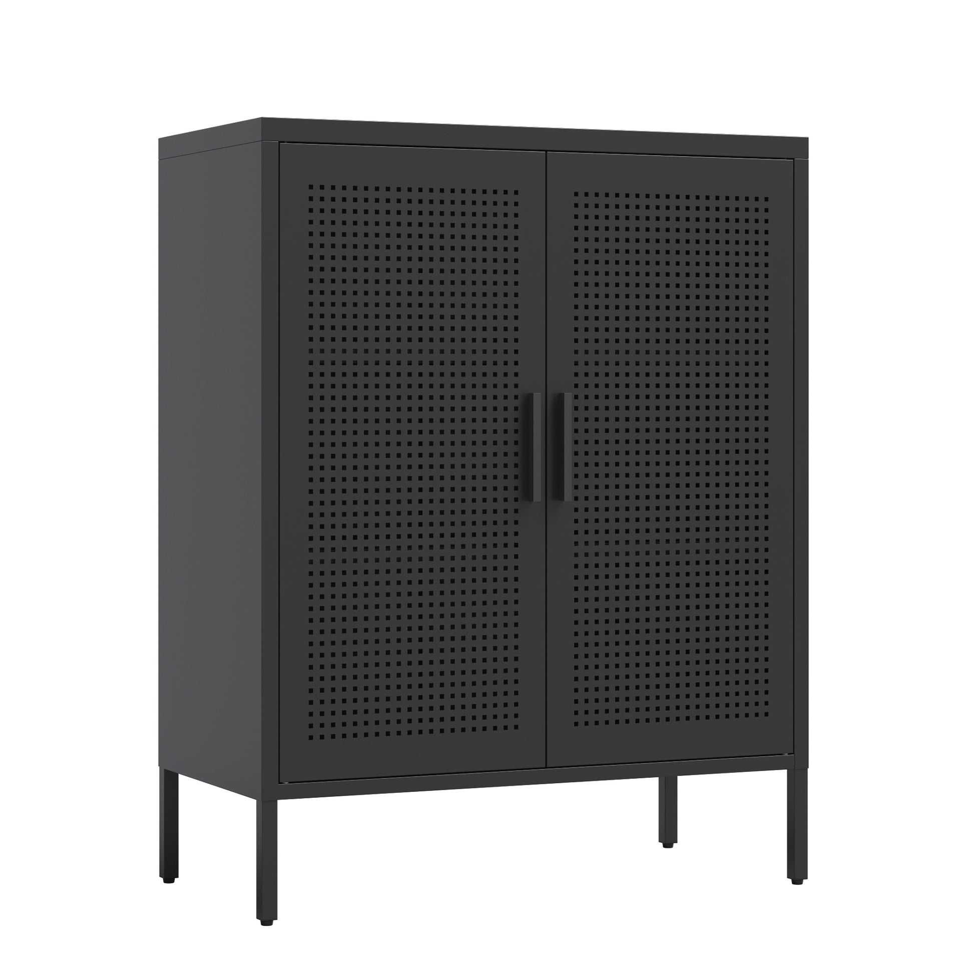 Metal Storage Cabinet with 2 Doors and 2 Adjustable Shelves