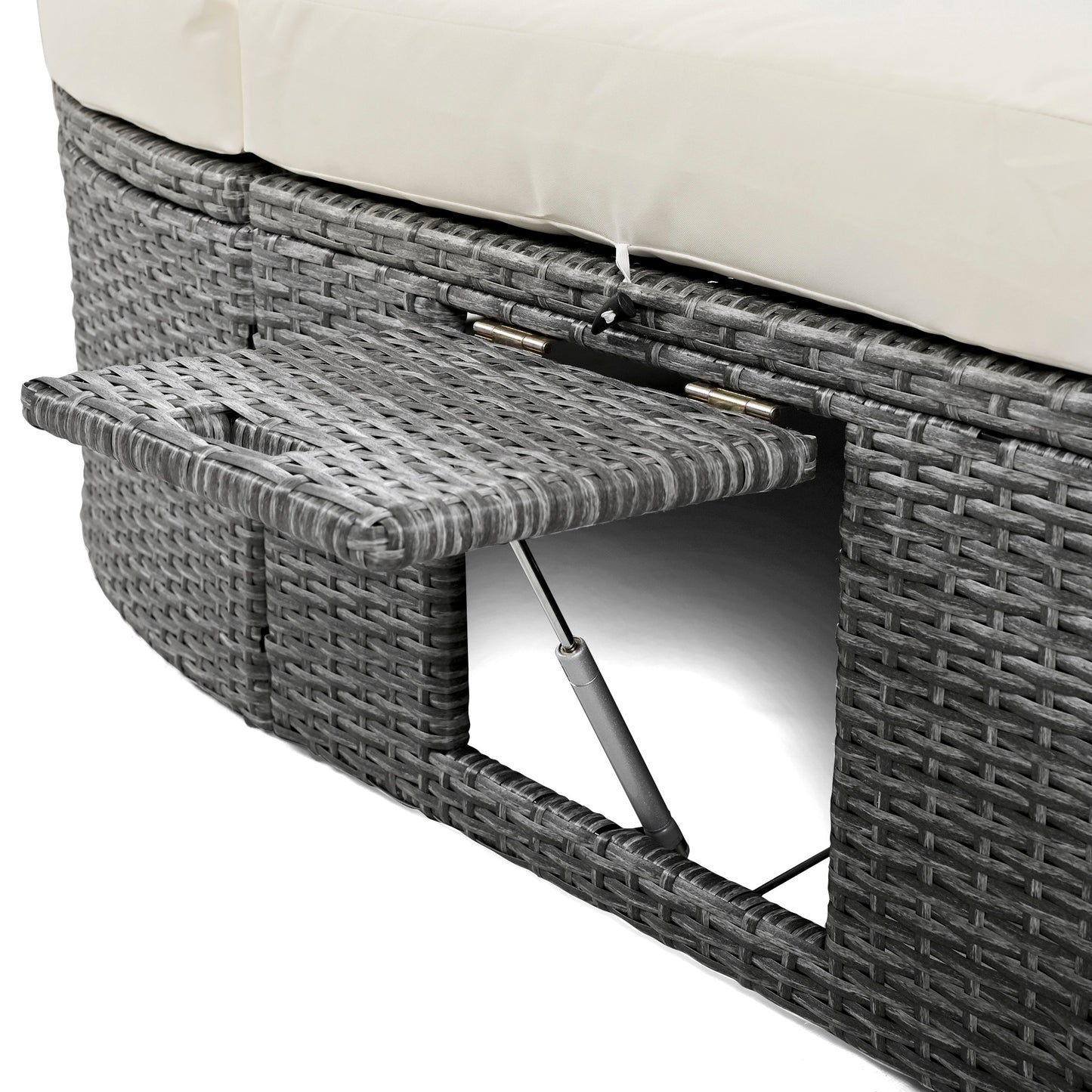 Outdoor Sun Bed Patio 2-Person Daybed, Cushions, Pillows