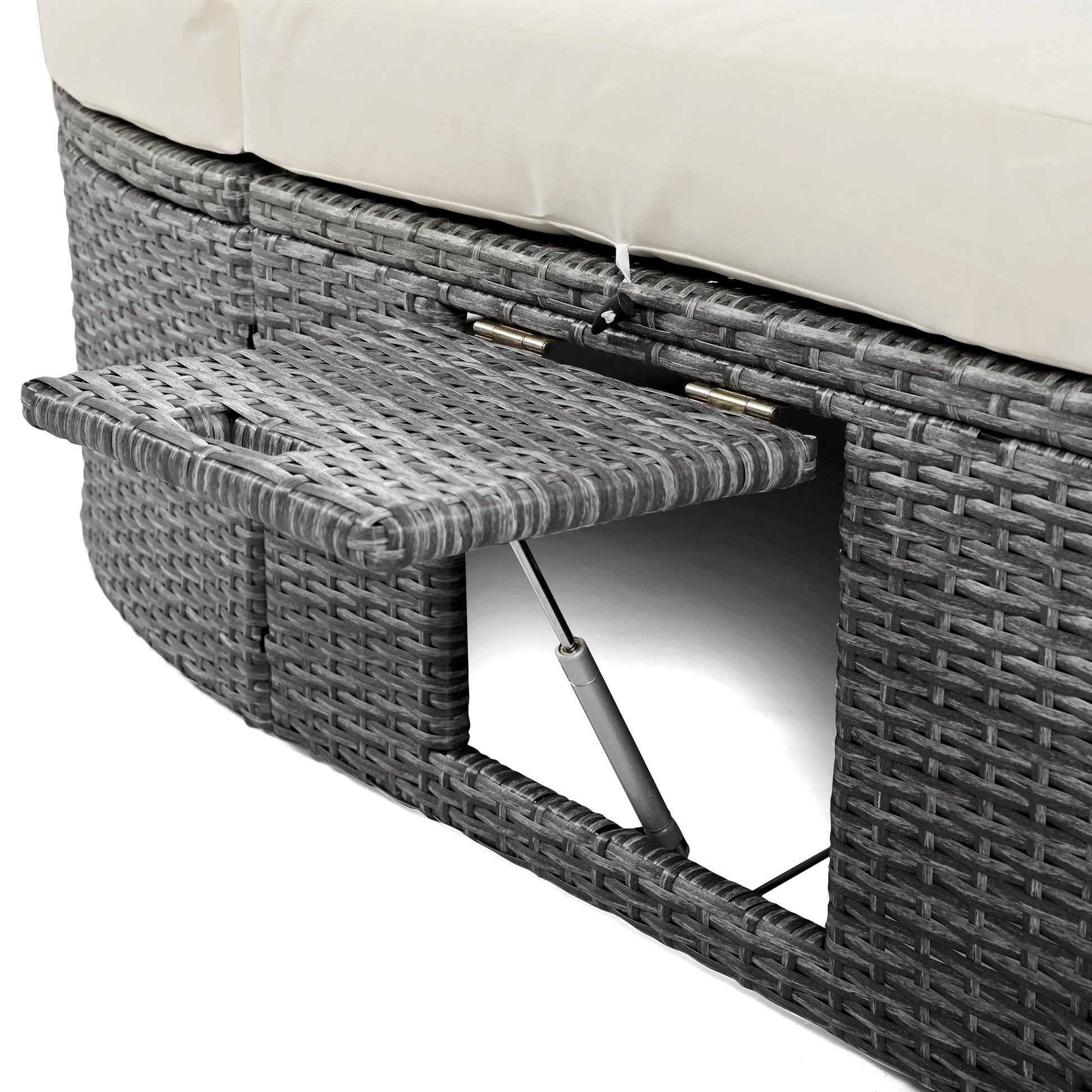 Outdoor Sun Bed Patio 2-Person Daybed, Cushions, Pillows