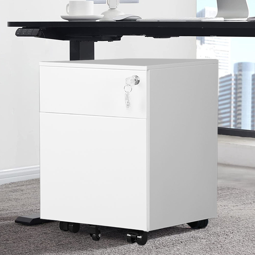 2 Drawer Mobile File Cabinet with Lock Metal Filing Cabinet