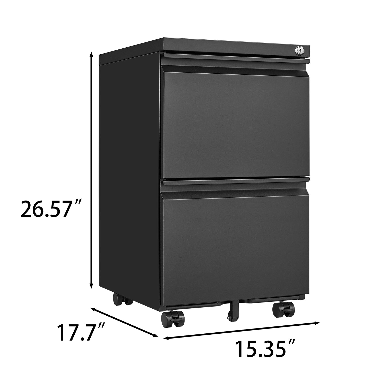 2 Drawer File Cabinet with Lock