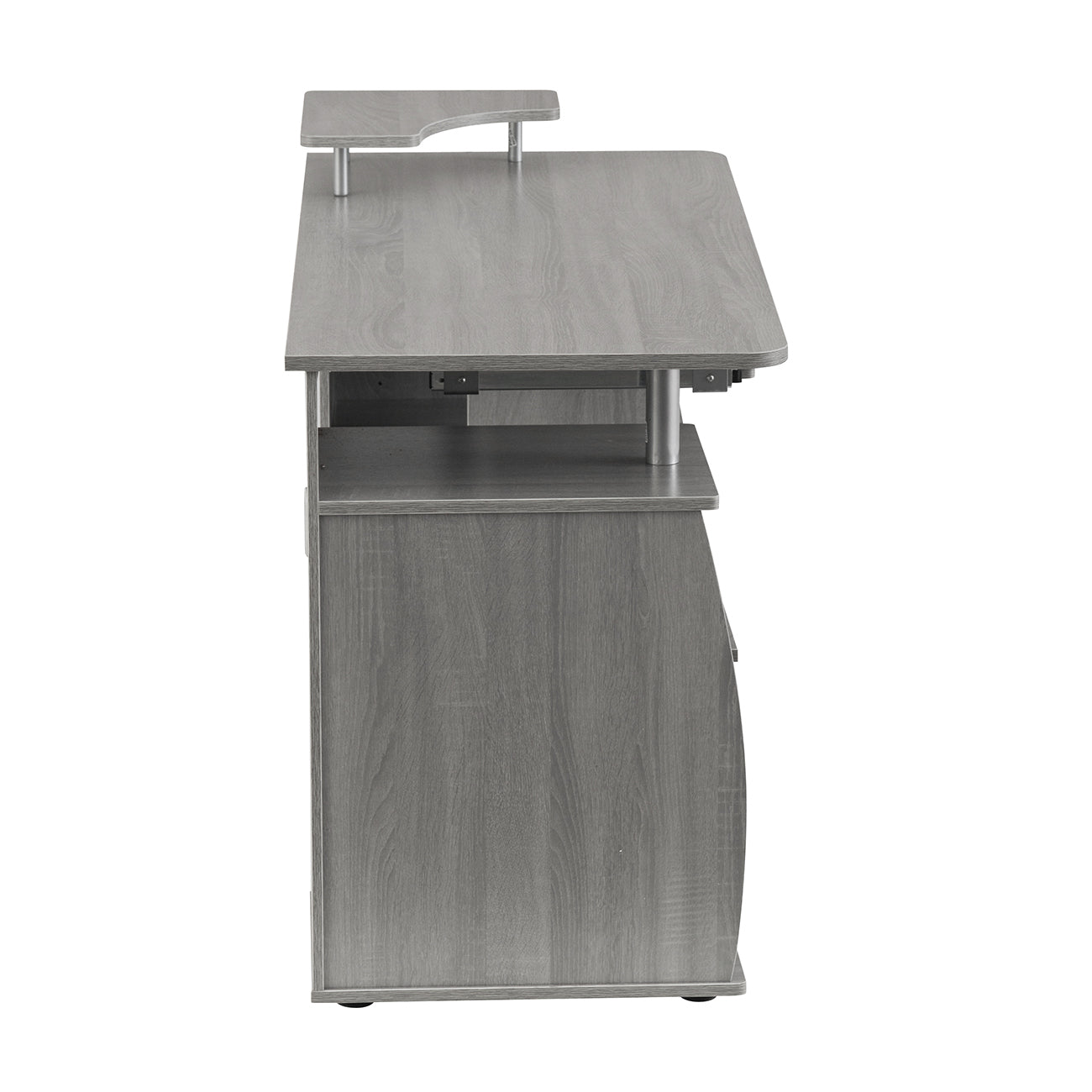 Computer Workstation Desk With Storage, Grey