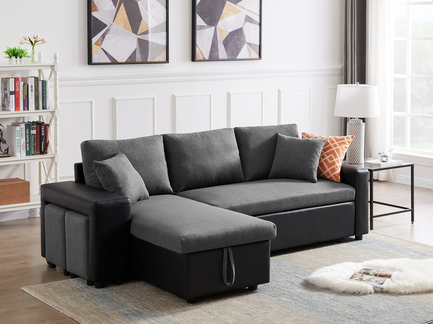 Artemax Linen Reversible Sleeper Sectional