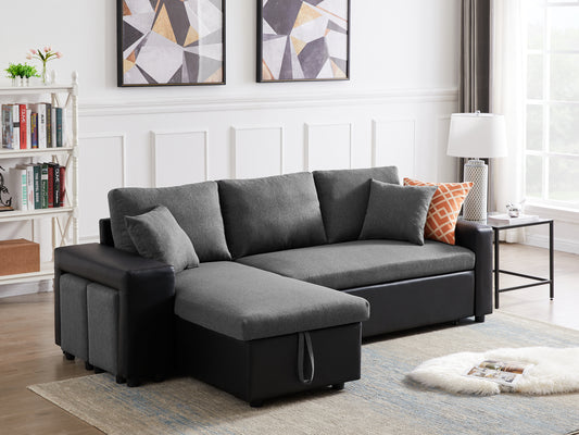 Artemax Linen Reversible Sleeper Sectional