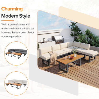 3-Piece Multi-Functional Outdoor Sectional Sofa Set adjustable Seating