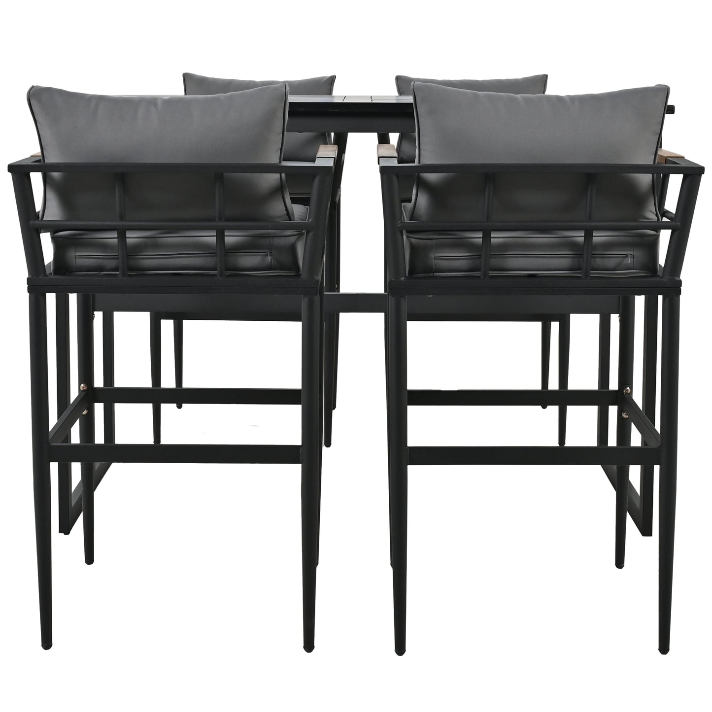 Steel Outdoor Dining Set, Armrest Suitable For Patio