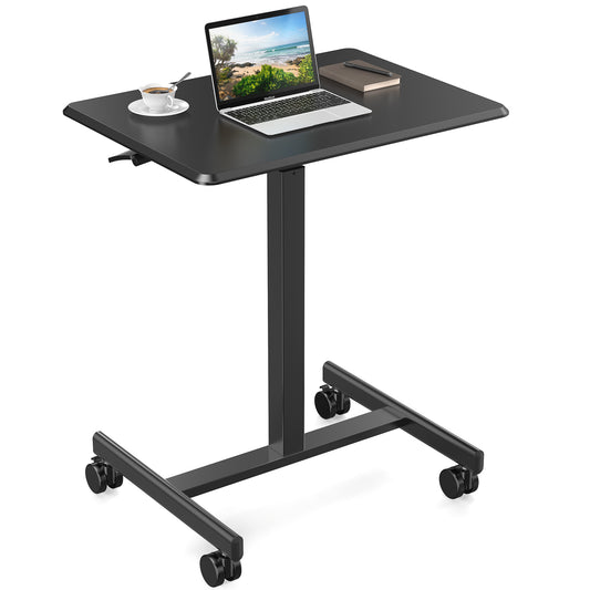 Small Mobile Rolling Standing Desk Laptop Computer Cart for Home